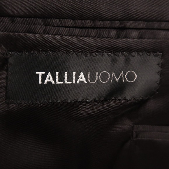 Tallia Uomo Jacket L 44R Black 100% Wool Twill Worsted Blazer Super 120s - Picture 9 of 16
